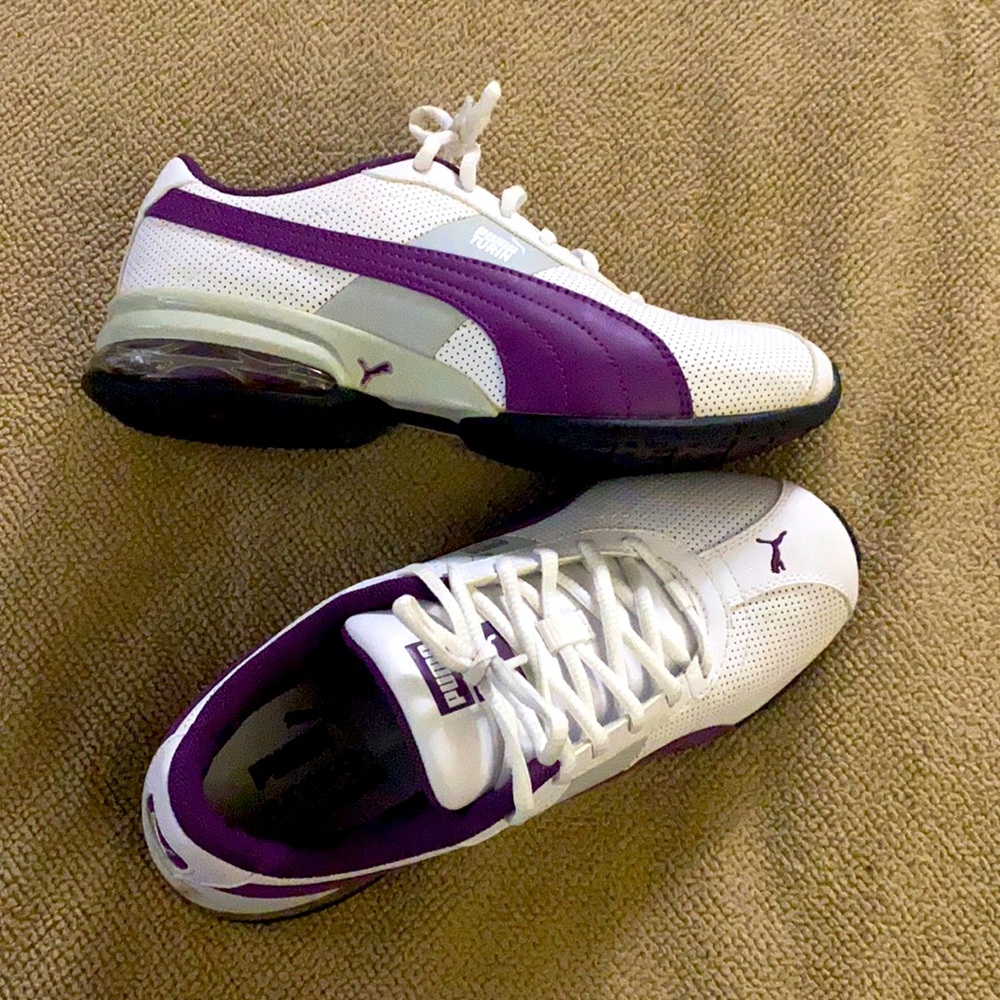 White and Purple Puma Running Shoe Eco Ortholite